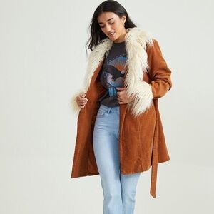 NWT Altar’d State’s Meredith faux fur and corduroy jacket